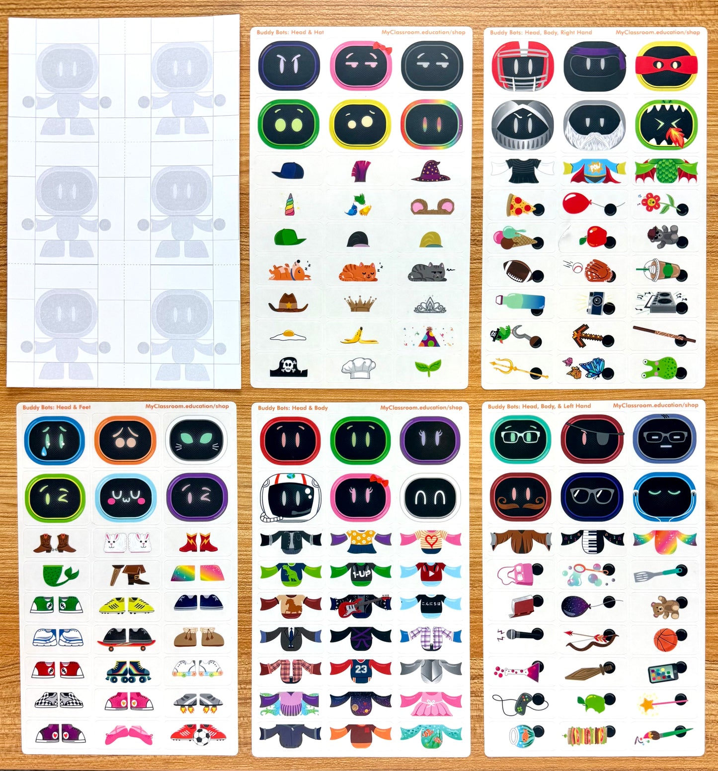 Buddy Bots- Base Set: 135 Stickers (Shipped)